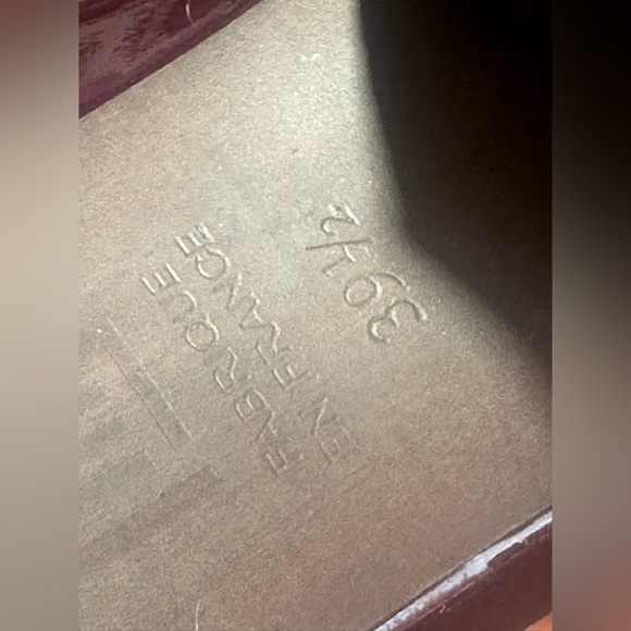 France Mode Burgundy Patent Leather Ankle Boots Size 39.5 - Picture 4 of 10